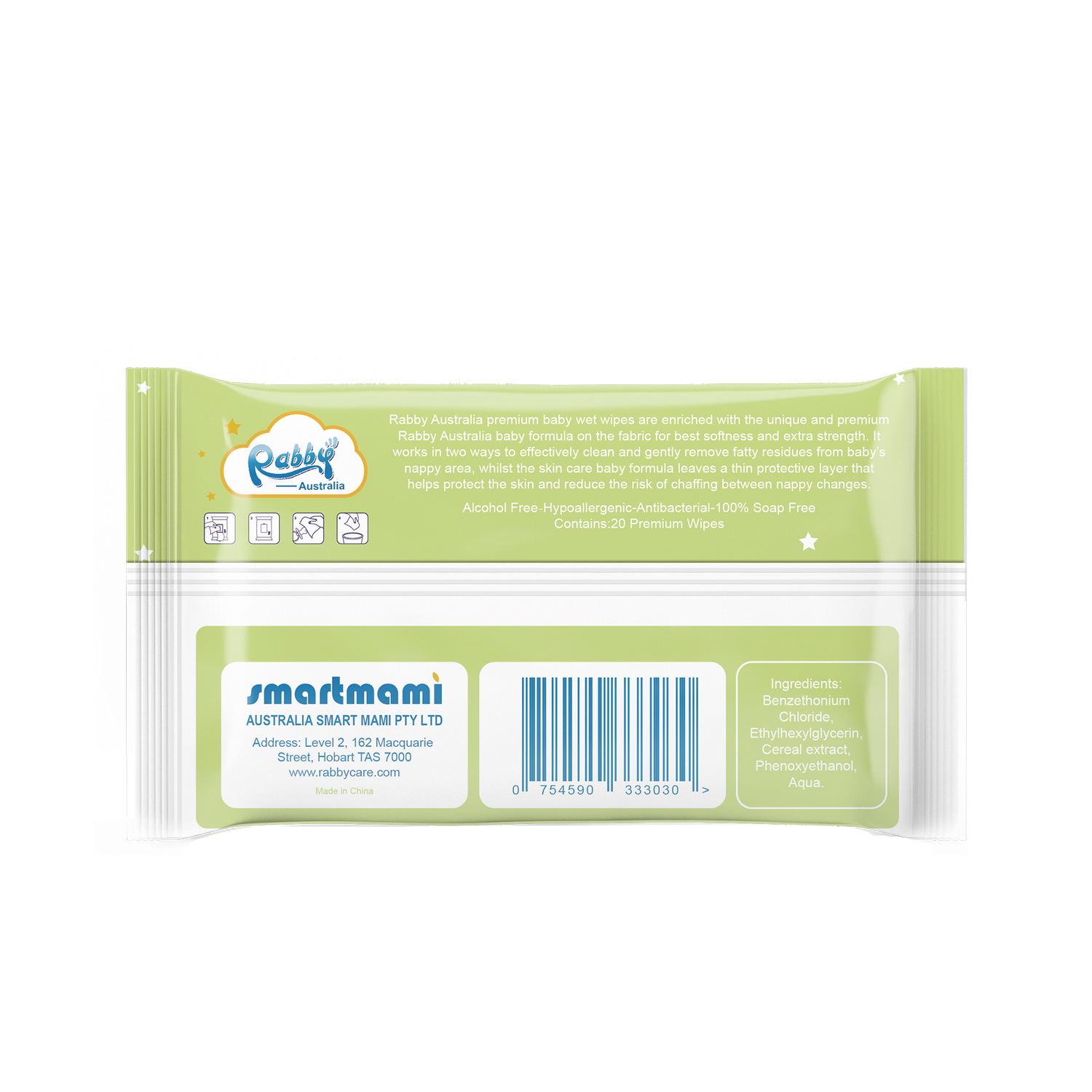 Bamboo Baby Wet Wipes 20Pcs