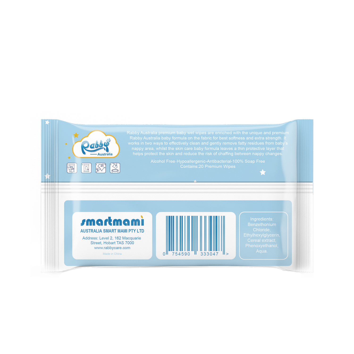 Gentle to Skin Baby Wet Wipes 20Pcs